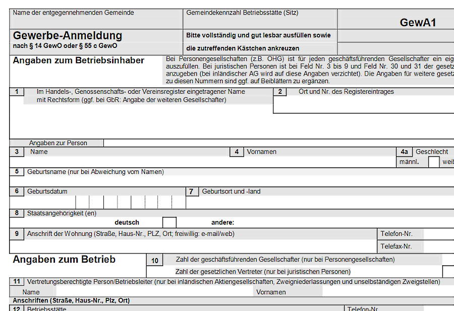 gewerbeanmeldung